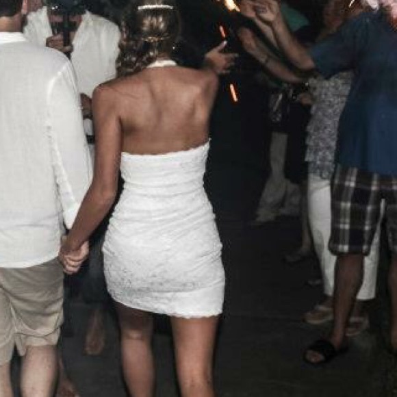 White Lace Halter Dress 💕 - Picture 8 of 8